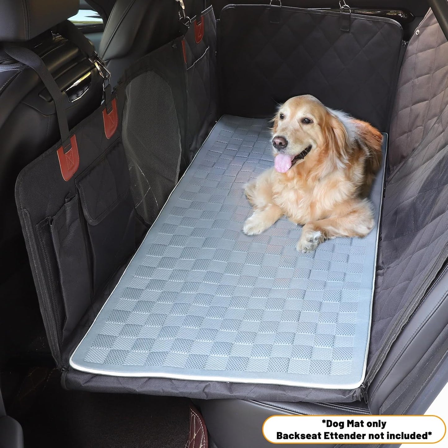 Non-Slip Pet Bed Mat for Back Seat Extender, Hair Resistant Dog Blanket for Hard Bottom Dog Car Seat Cover, Anti Slip Pet Linner Backseat Cover Deep Gray
