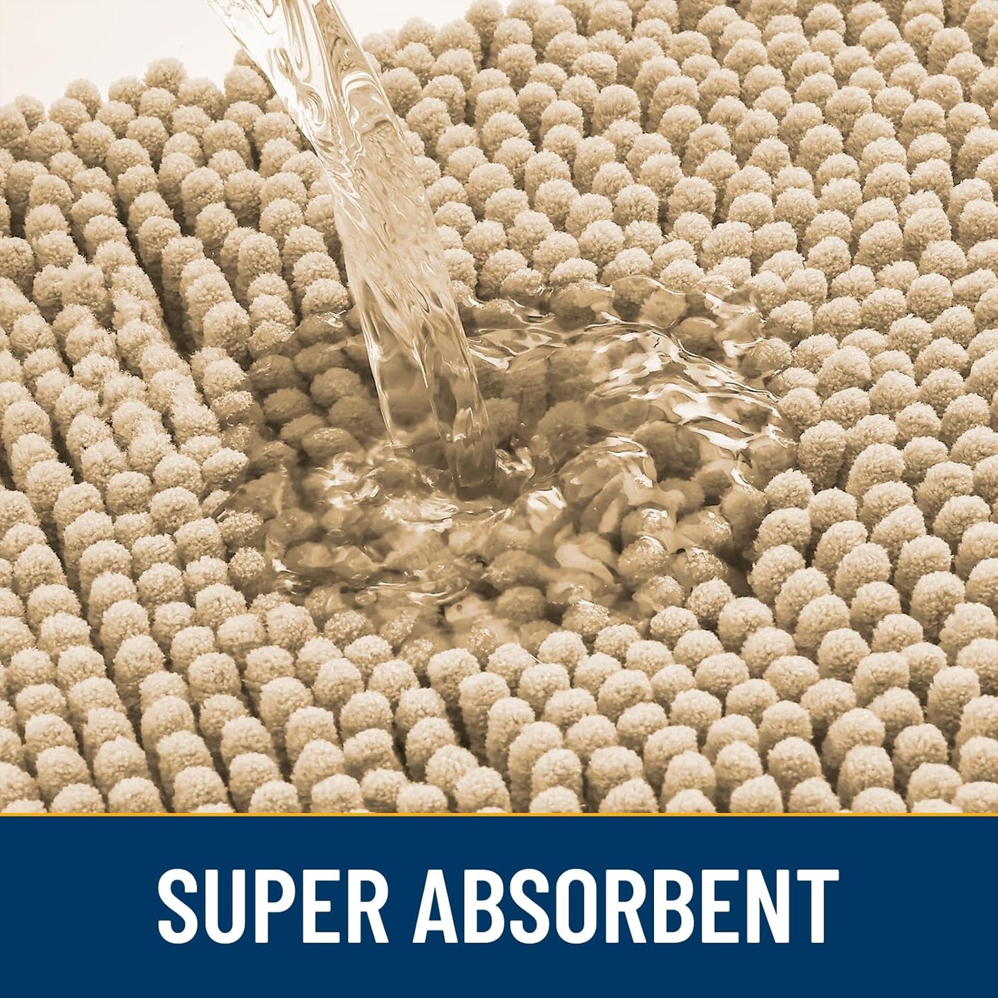 Smiry Dog Door Mat for Muddy Paws 47x17, Absorbs Moisture and Dirt Doormat, Non-Slip Washable Quick Dry Chenille Front Door Mat Indoor Entrance, Entryway Carpet for Inside Floor, Beige