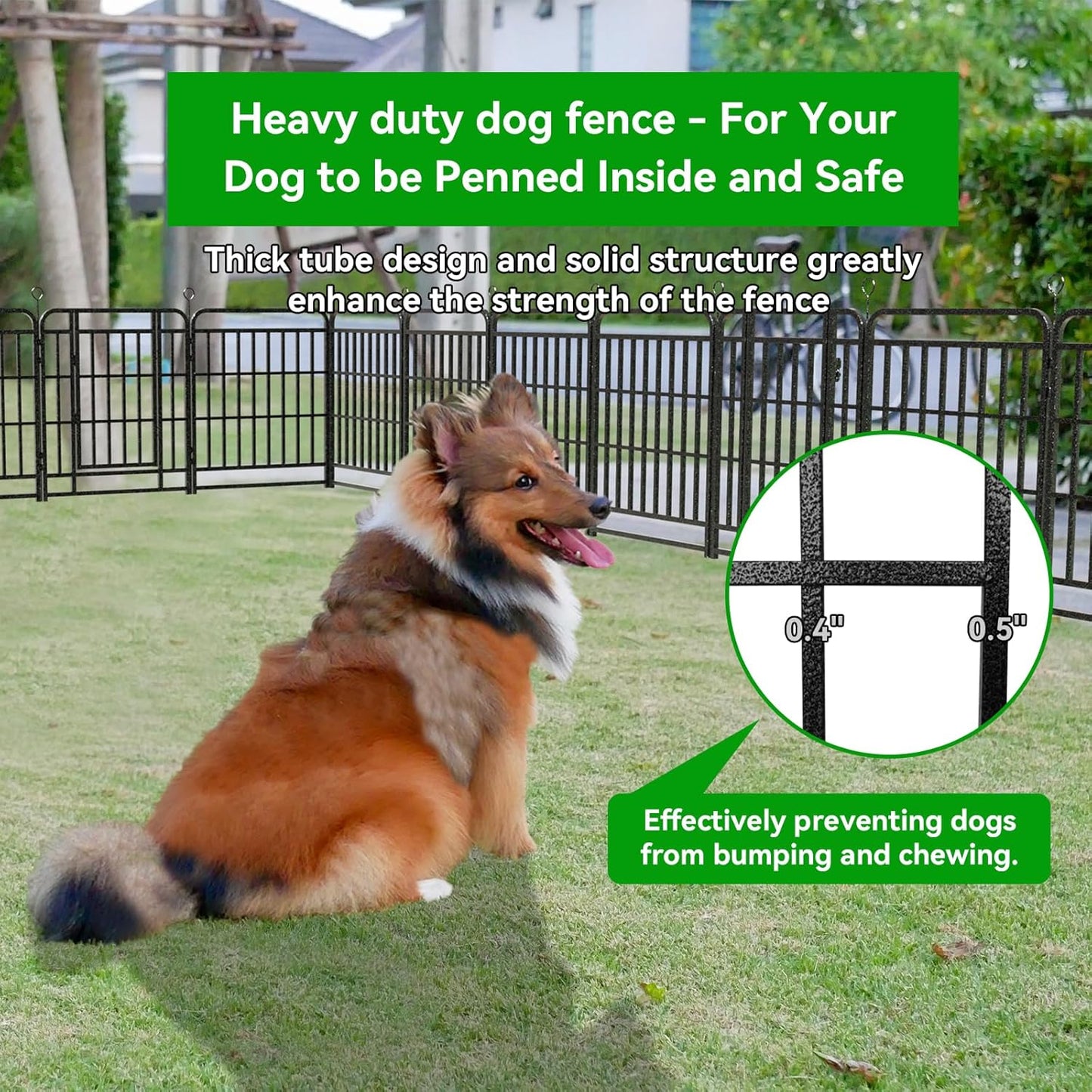 Dog Playpen Outdoor 32 Panels Heavy Duty Dog Fence 32" Height with Thick Pipe Anti-Rust with Doors Portable for RV Camping Yard, Total 71FT, 406 Sq.ft, Snowy Black