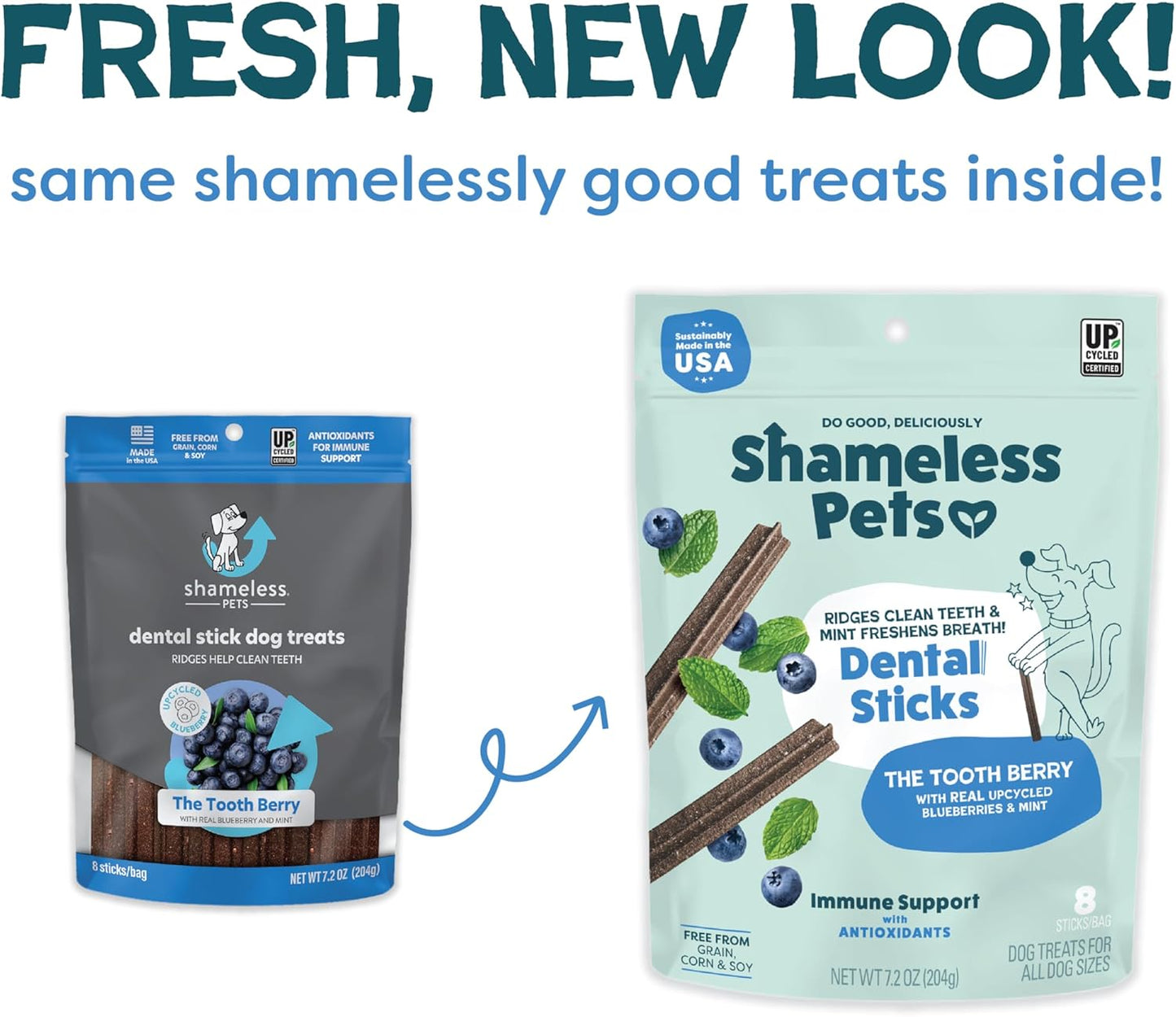 Shameless Pets Dental Treats for Dogs, Variety (3-Pack) - Healthy Sticks for Teeth Cleaning & Fresh Breath - Dog Bones Dental Chews Free from Grain, Corn & Soy