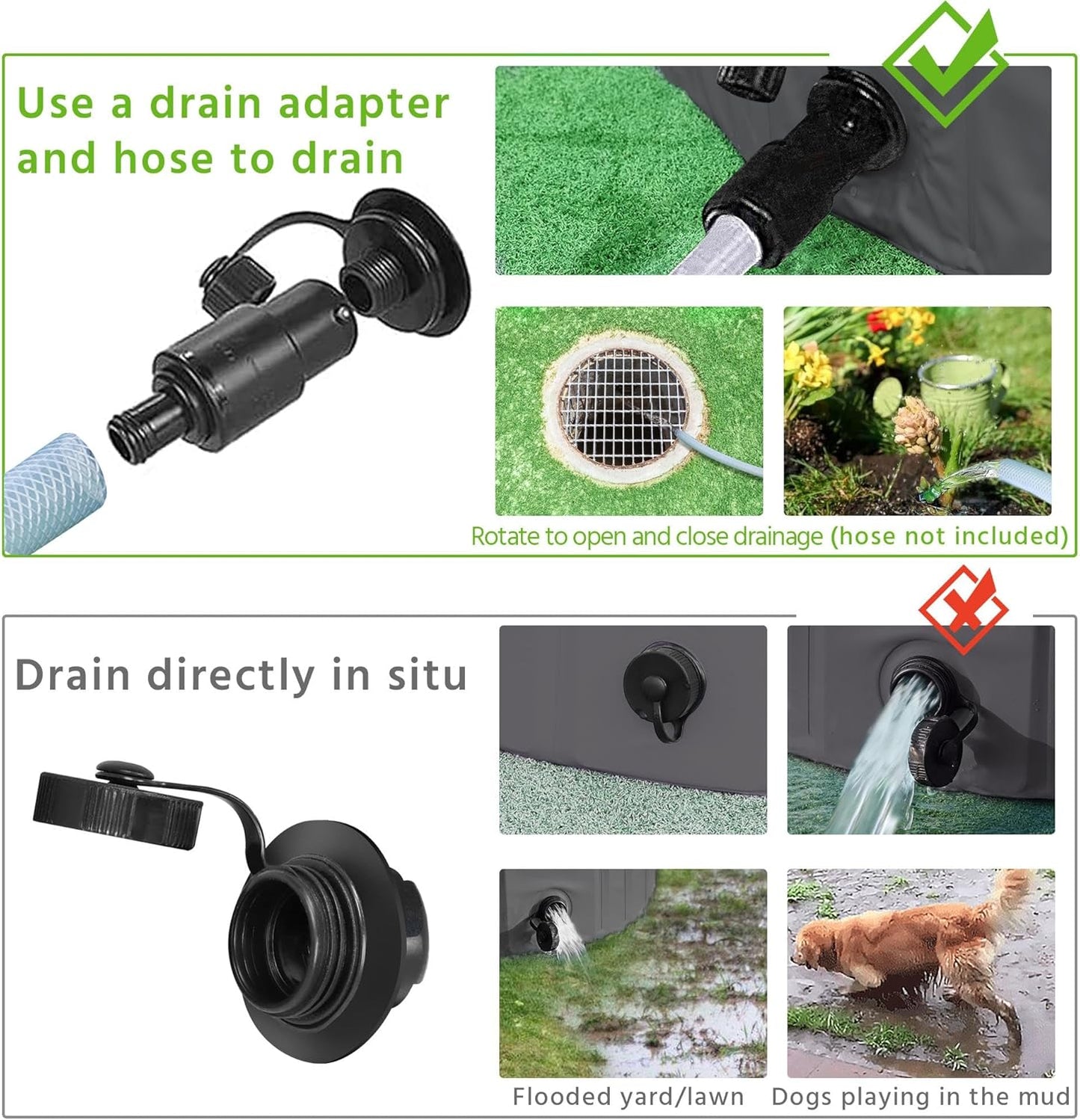 Yaheetech Dog Pet Bath Pool Foldable Hard Plastic Doggie Duck Swimming Pool Collapsible PVC Outdoor Bathing Tub Dog Pools for Large Small Dogs-47 x 11.8 inch,L,Black