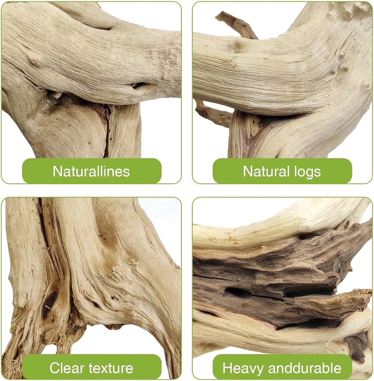 Tfwadmx Natural Driftwood for Aquarium, 11-13 inch Reptile Branches Terrarium Wood Aquarium Trunk Driftwood Tree Fish Tank Log Decoration Pack of 2