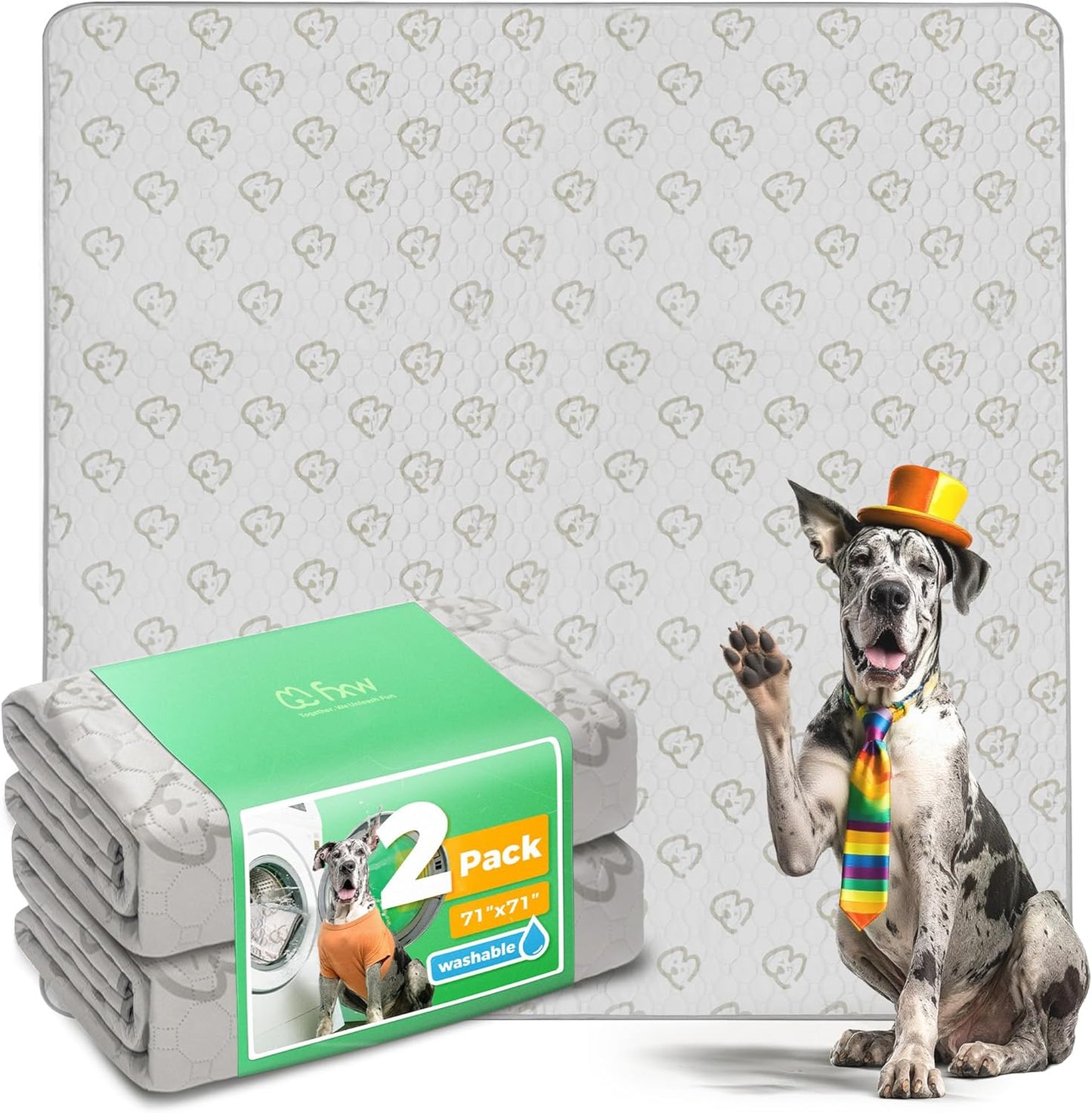 FXW Washable Pee Pads for Dogs, Puppy Pads with Super Absorbent, Specifically Designed for FXW Rollick/Homeplus 32/40/45inch 8 Panels Dog Playpen, 71" Square, Khaki, 2 Packs