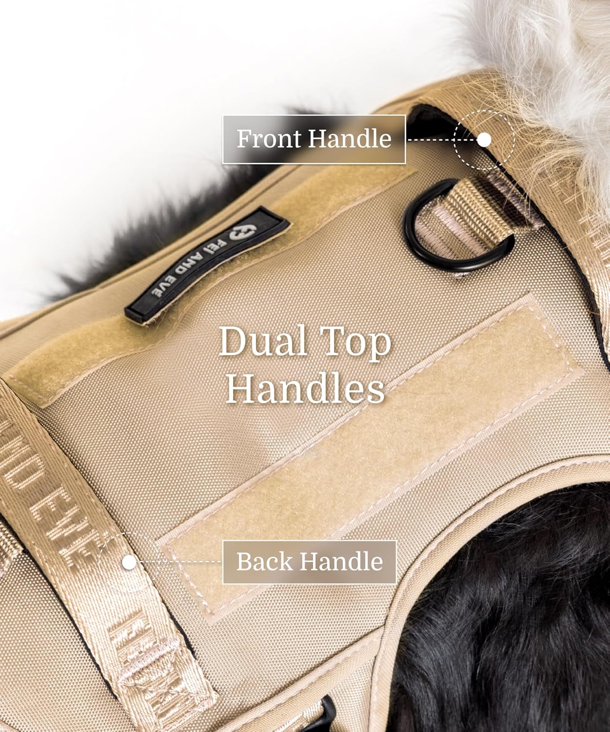 2025 New Edition, Fei & Eve MagEase Dog Harness - 3-Second Magnetic Buckles | 3-Point No-Pull Control | Heavy-Duty 900D Nylon | Dual Safety Handles | Breathable Mesh | Adjustable Fit, Medium,Champagne