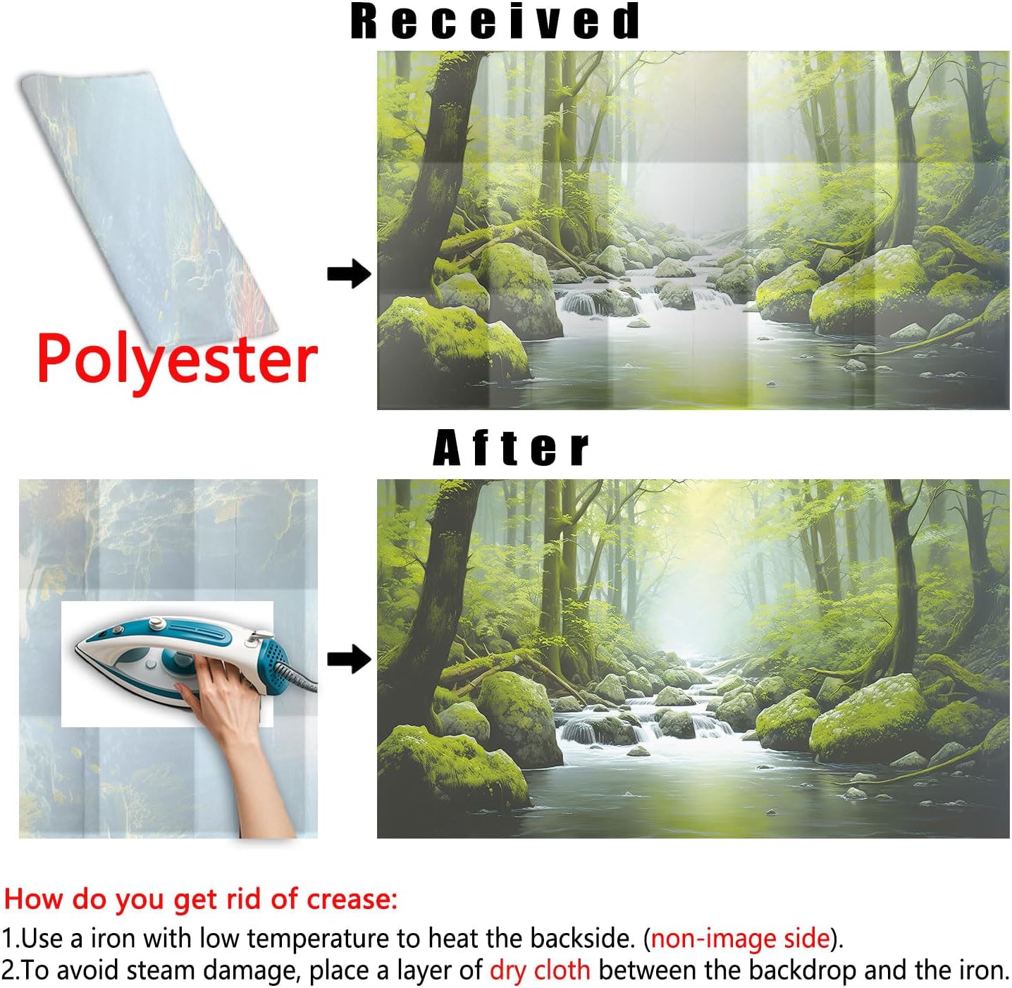 60X24IN Tropical Forest Terrarium Background, Natural Green Forest Tree Reptile Habitat Background, Misty Rainforest Aquarium Background, with 8 EVA Double-Sided Tape