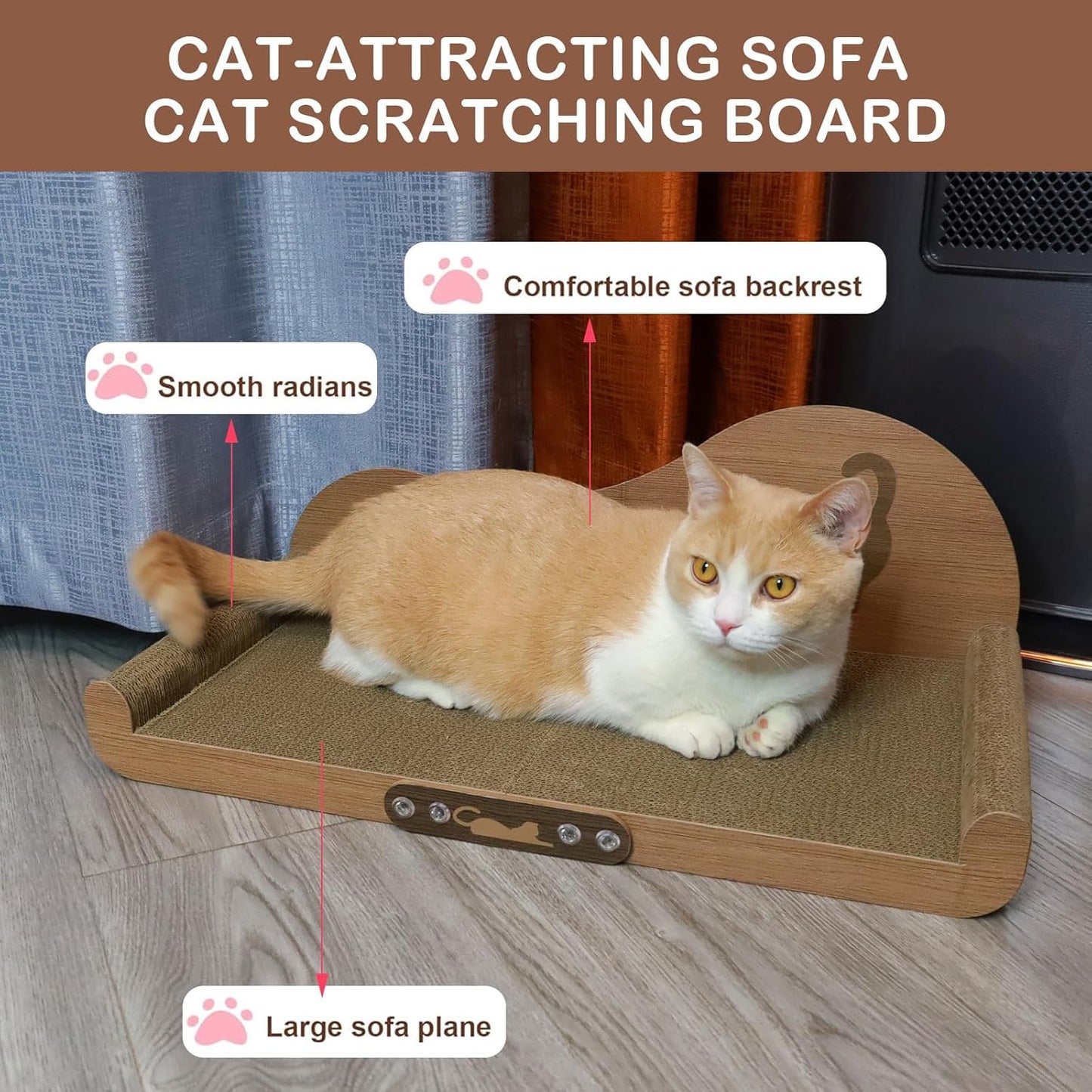 Cat Scratcher Couch Cat Scratching Bed Large Cat Scratcher Bed Cat Lounge Bed Scratching Pad for Indoor Cats