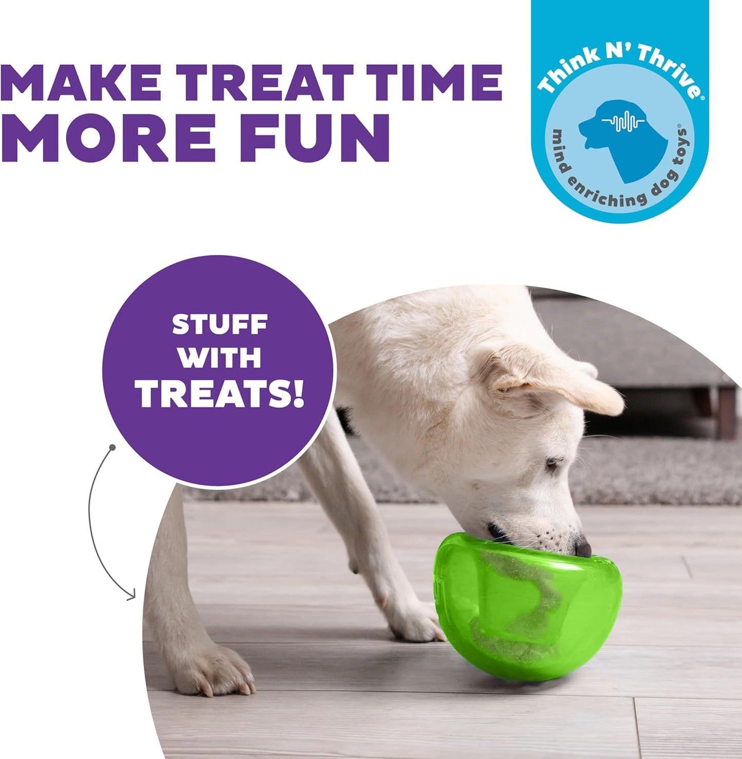 Outward Hound by Planet Dog Snoop Durable Interactive Treat Dispensing Dog Toy, Large, Green