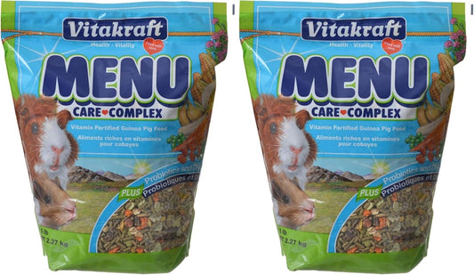 Vitakraft Menu Premium Guinea Pig Food - Alfalfa Pellets Blend - Vitamin and Mineral Fortified 5 Pound (Pack of 2)