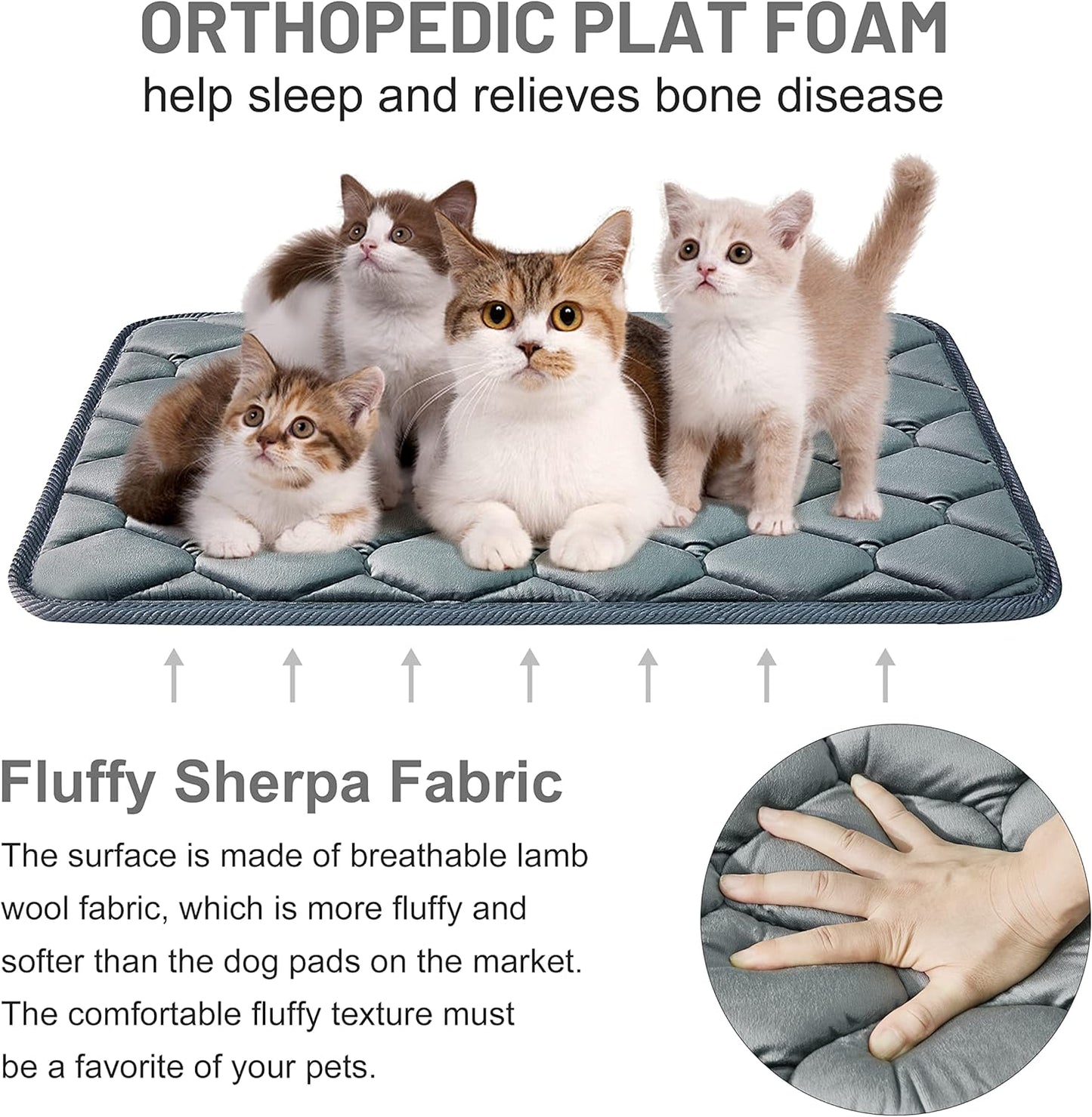 Dog Crate Mats,Soft Kennel Pads Washable with Anti-Slip Bottom,Dog Kennel Pads for Sleeping,Pets Mattress Cat Dog Beds for Large Medium Dogs(41x27,Grey)