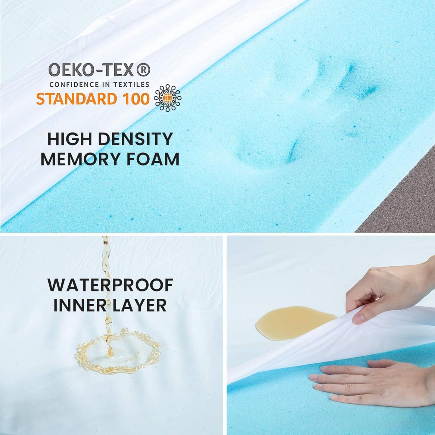 Orthopedic Memory Foam Dog Bed, Cooling Dog Beds Waterproof Pet Bed for Crate with Removable Washable Cover, L(35inch,65Lbs)