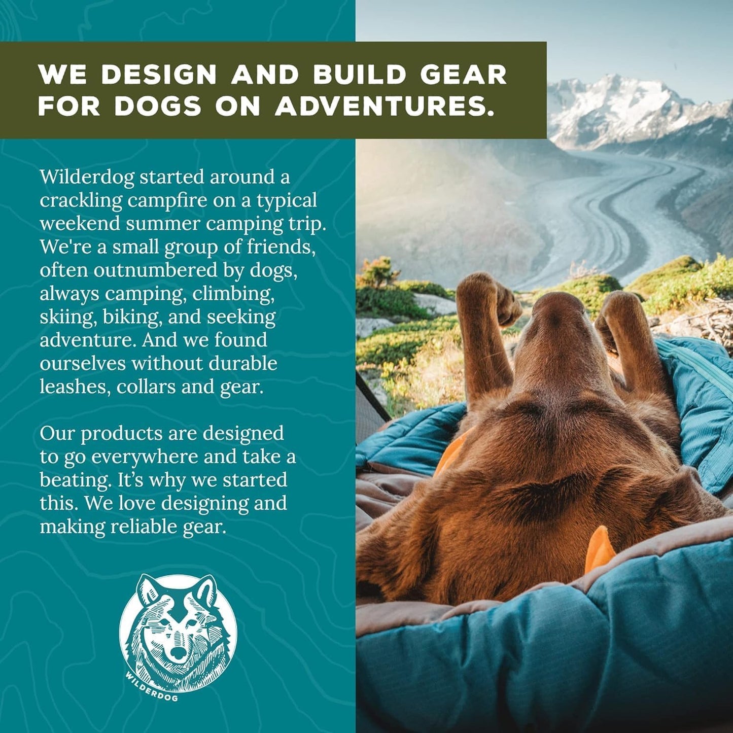 Wilderdog Lightweight Dog Harness with Reflective Straps - Medium - Olive