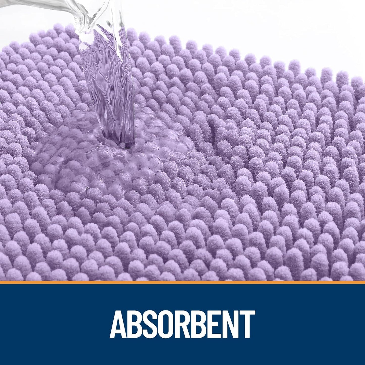 OLANLY Dog Door Mat for Muddy Paws 36x24, Absorbs Moisture and Dirt, Absorbent Non-Slip Washable Doormat, Quick Dry Chenille Mud Mat for Dogs, Entry Indoor Entryway Carpet for Inside Floor, Lavender