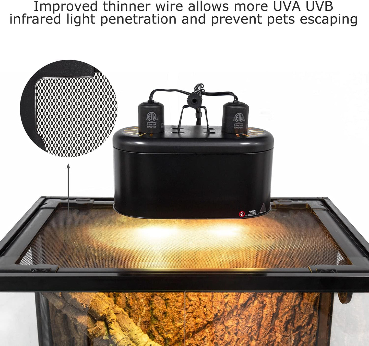 REPTI ZOO Full Glass 20 Gallon Reptile Tank, Front Opening Reptile Terrarium 24" x 18"x 12", Double Hinged Opening Doors & Top Screen Ventilation Escape Proof Lid