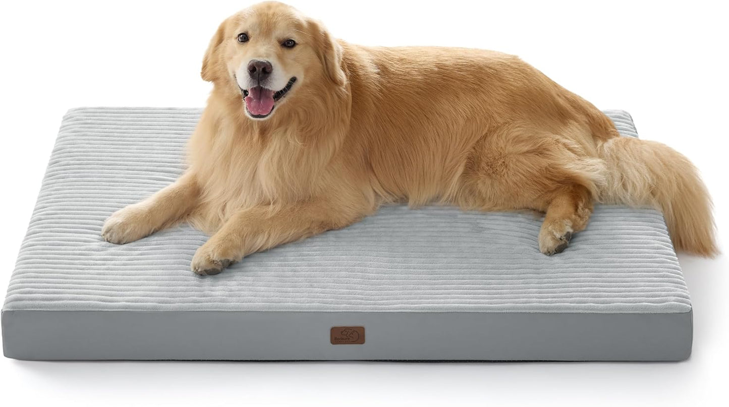 Bedsure XXL Dog Bed for Crate - Extra Large Orthopedic Pet Beds with Removable Machine Washable Cover, Egg Crate Foam Puppy Pad, Suitable for Pet Up to 100 lbs, 47"x29"