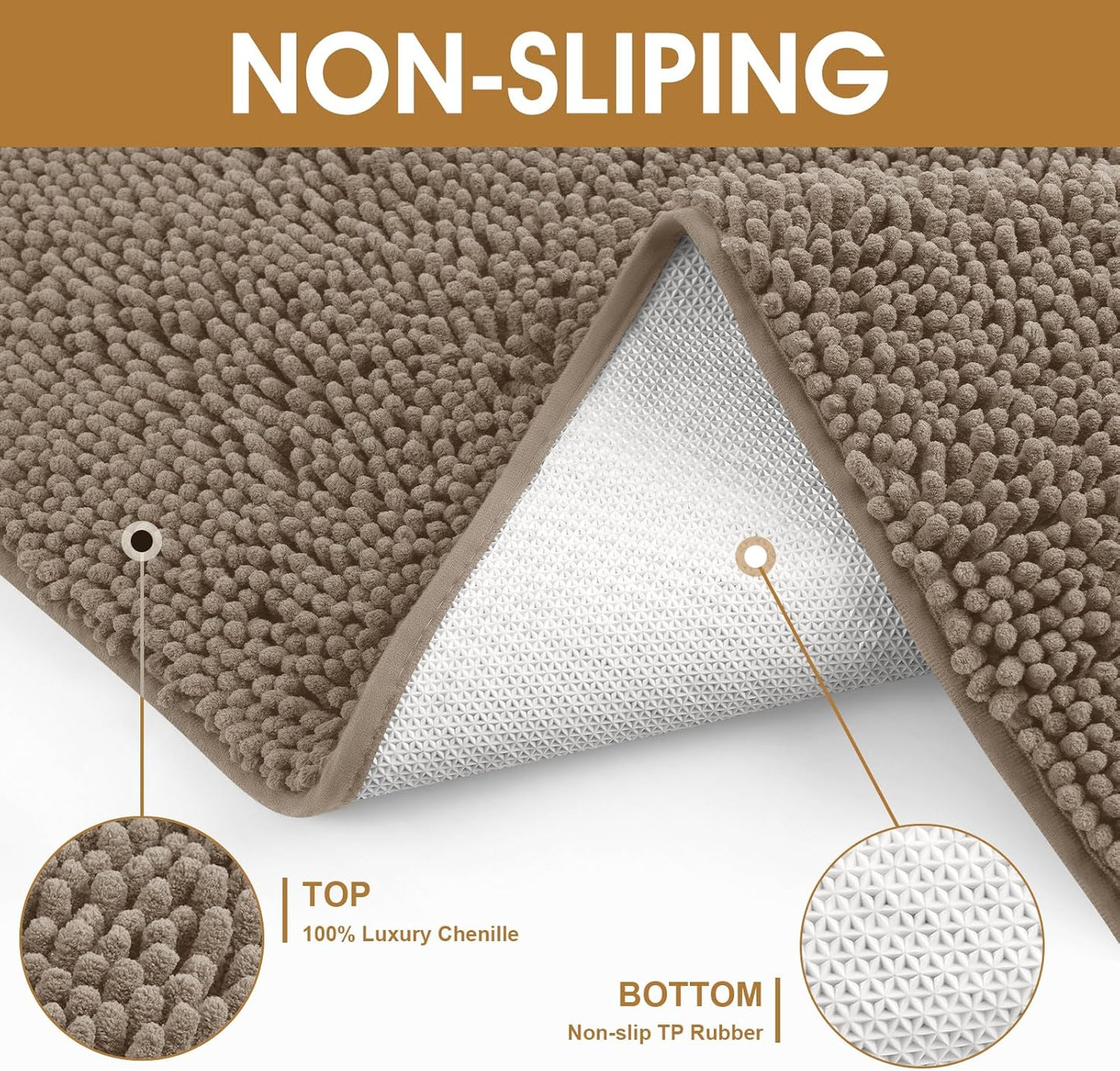 IM HOME Extra Large Dog Door Mats for Muddy Paws, Chenille Absorbent Dog Mats, Non Slip Heavy Mud Mat for Dogs, Soft Pet Mat for Entryway, Mud Paws, Inside Floor,60" x 36", Beige