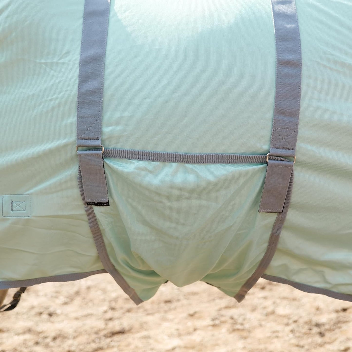 Horse Fly Sheet with Detachable Neck Cover & Belly Wrap, Adjustable Fly Sheet for Horses, Ventilated Airflow Mesh Equine Cooling Summer Flysheet Green 72