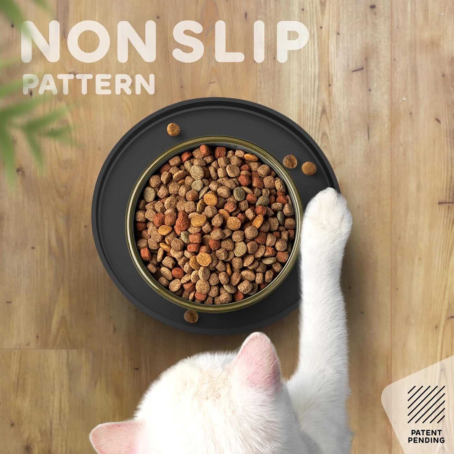 Dog Food Mat Round 10" - Raised Edges Dogs Mat for Food and Water Prevent Spill, Waterproof Cat Food Mats Protect Floors, Easy Clean Dog Bowl Mats for Food and Water, Silicone Pet Feeding Placemats