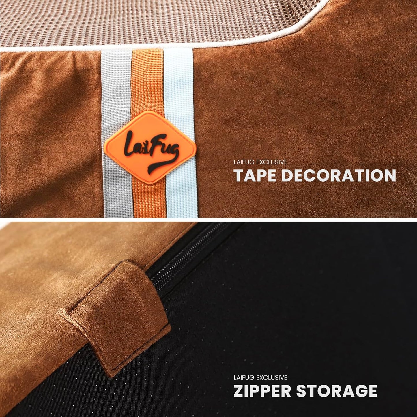 Laifug Orthopedic Memory Foam Extra Large Dog Bed Pillow (50" x 36" x 10", Brown) Durable Waterproof Lining with Removable Washable Cover and Smart Design