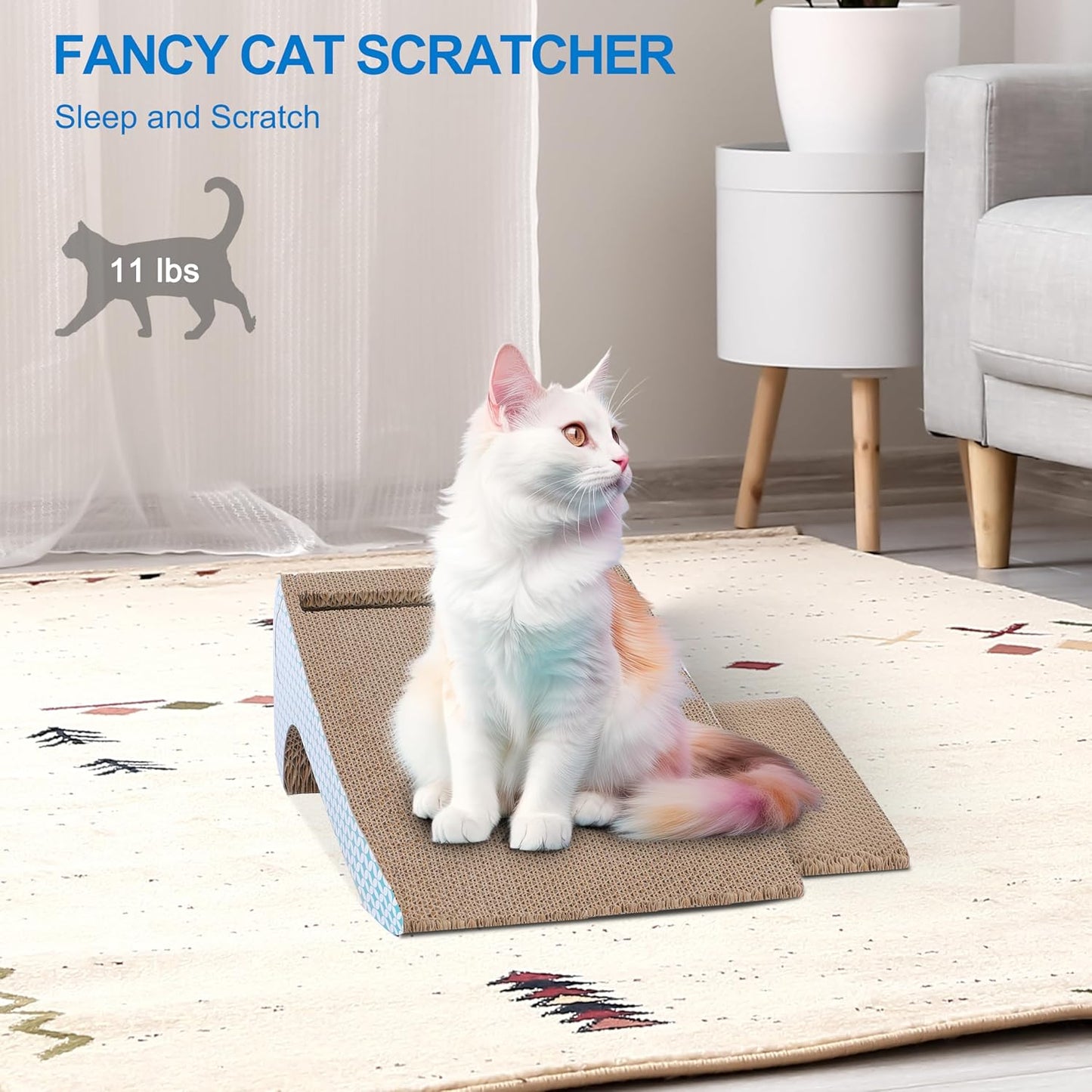 Slope Cut Ball Cat Scraper Combination - Durable Cat Leisure Bed - Indoor Scraper and Play House - Corrugated Toy Cat Birthday - 17.1L*7.4W*6.5H