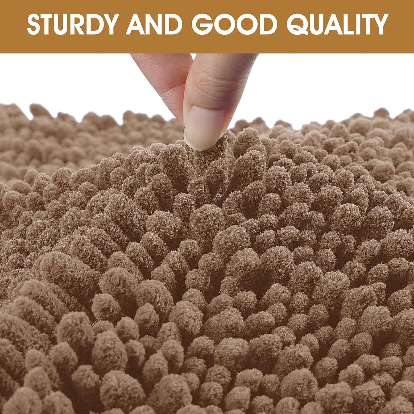 Dog Door Mats for Muddy Paws, Chenille Absorbent Door Mats, Non Slip Heavy Mud Mat for Dogs, Soft Indoor Door Mat for Entryway, Mud Paws, Inside Floor,30" X 20", Camel