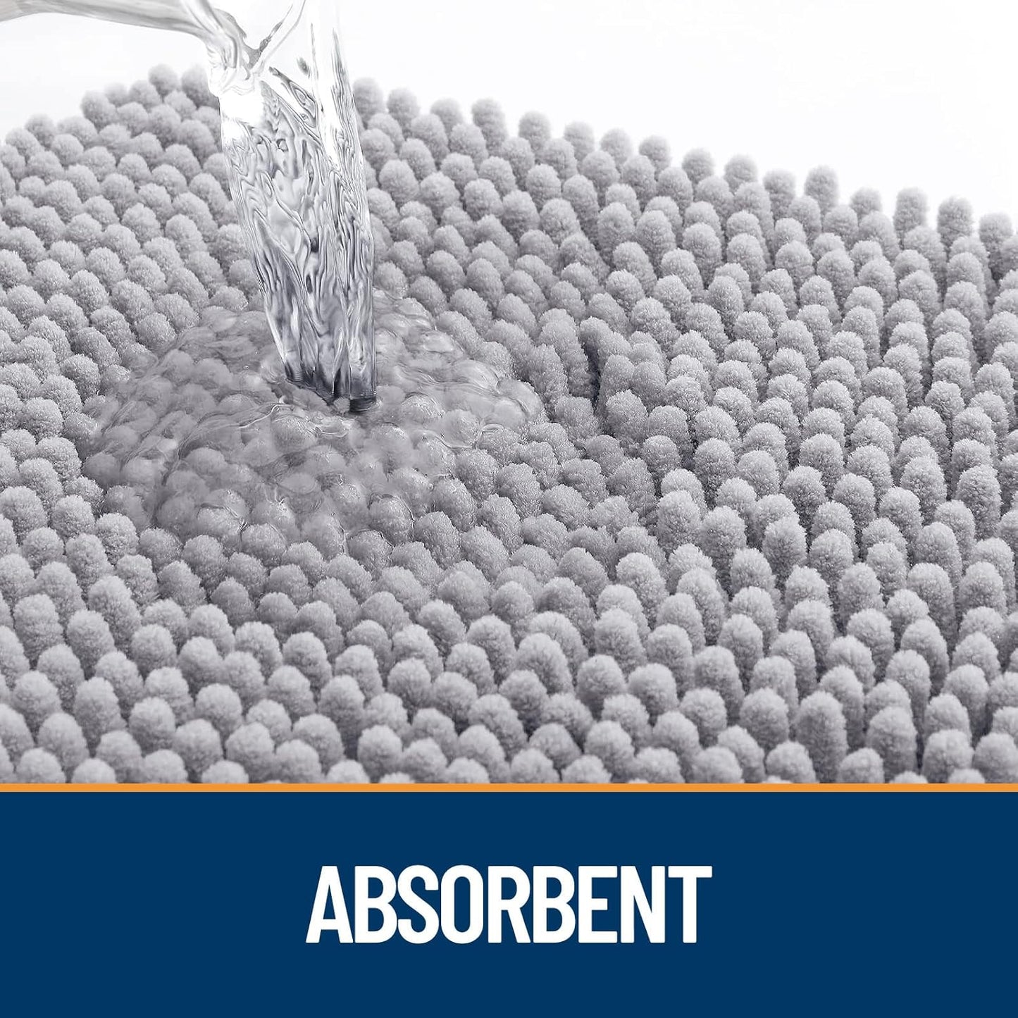 OLANLY Dog Door Mat for Muddy Paws 36x24, Absorbs Moisture and Dirt, Absorbent Non-Slip Washable Doormat, Quick Dry Chenille Mud Mat for Dogs, Entry Indoor Entryway Carpet for Inside Floor, Light Grey