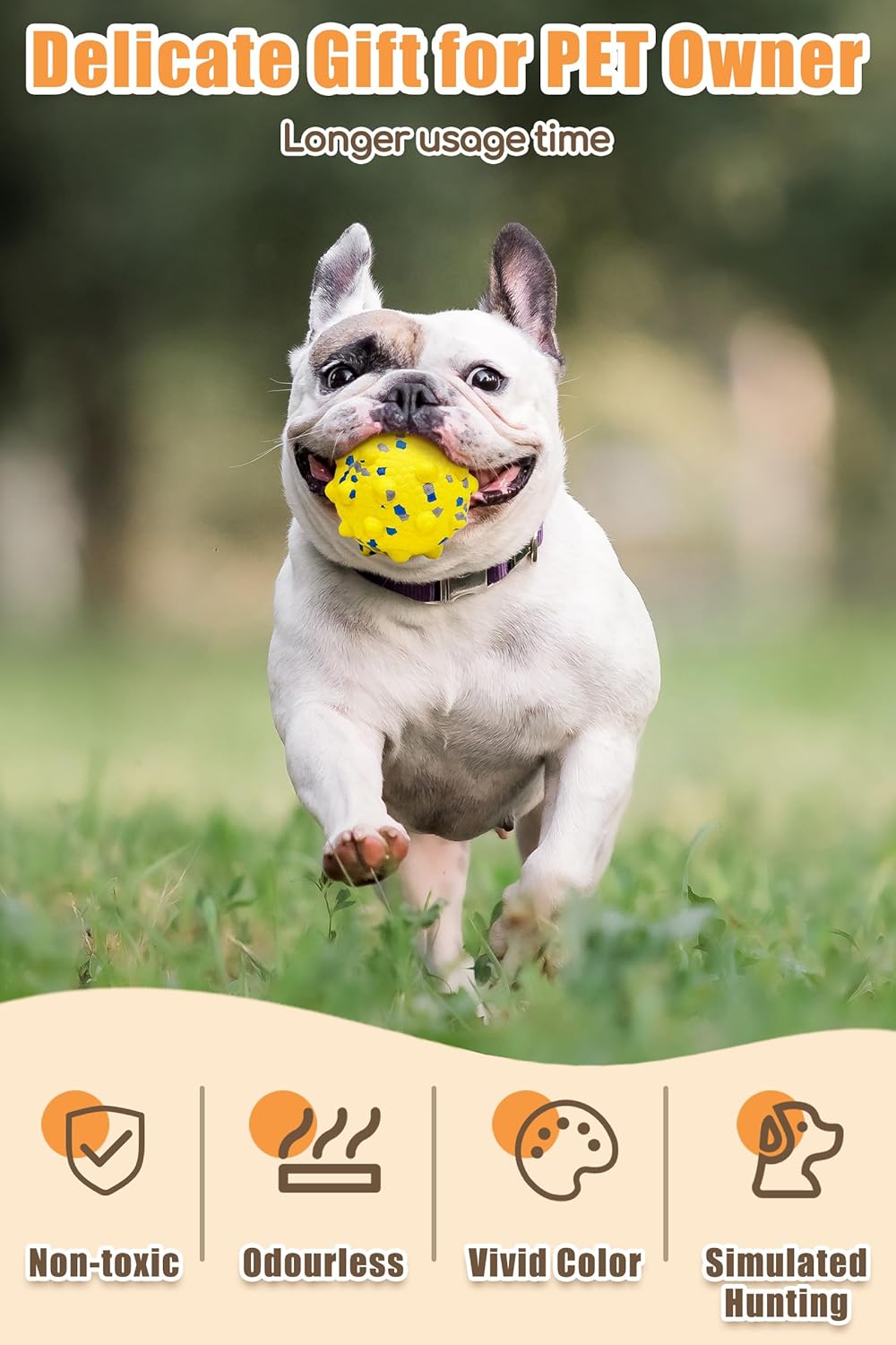 1.96'' Dog Balls for Dogs Aggressive Chewers Indestructible Tennis Durable Bouncy Interactive Dog Toy Balls for Fetch Game Floating Training(Yellow Small)