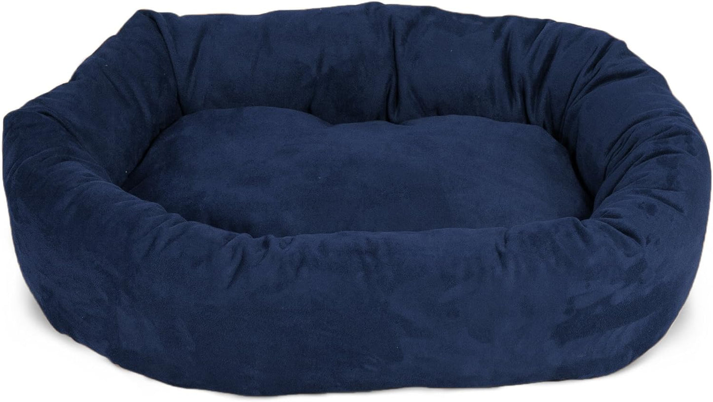 Majestic Pet Villa 40 Inch Shredded Memory Foam Dog Bed for Large Sized Dogs 40x29x9 Inch–Orthopedic Dog Bed with Removable Washable Cover-Washable Large Pet Bed with Head Support-Marine