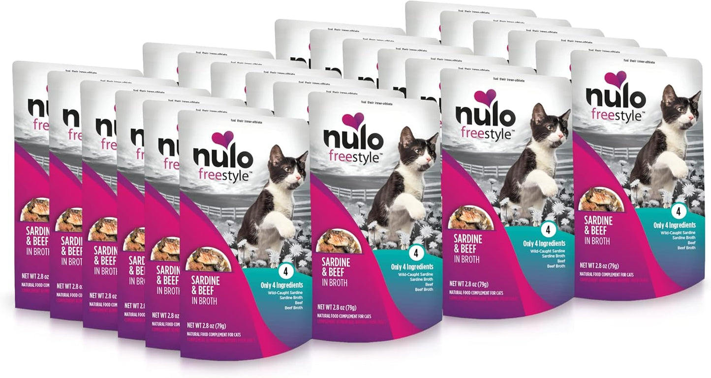 Nulo Freestyle Cat & Kitten Wet Cat Food Pouch, Premium All Natural Grain-Free Soft Cat Food Topper with Amino Acids for Heart Health and High Animal-Based Protein
