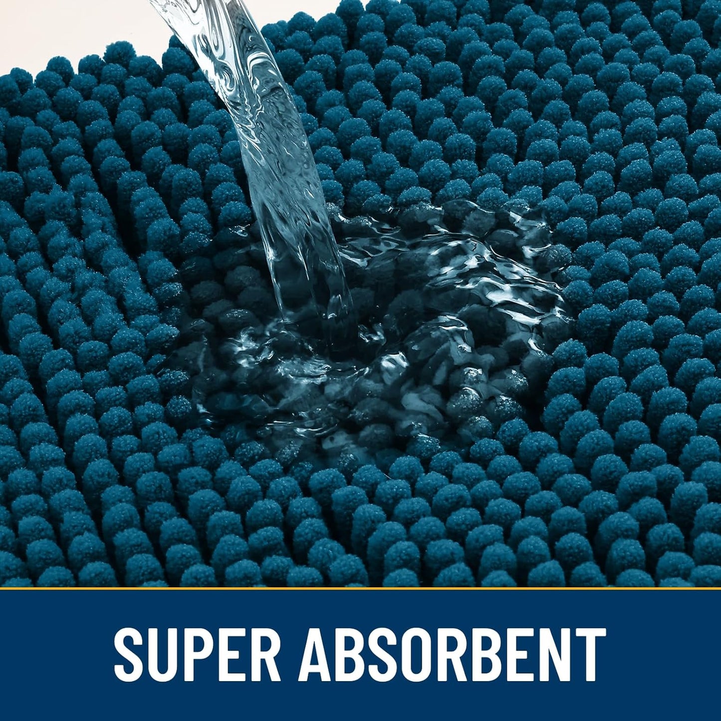 Smiry Dog Door Mat for Muddy Paws 47x32, Absorbs Moisture and Dirt Doormat, Non-Slip Washable Quick Dry Chenille Front Door Mat Indoor Entrance, Entryway Carpet for Inside Floor, Atlantic Blue