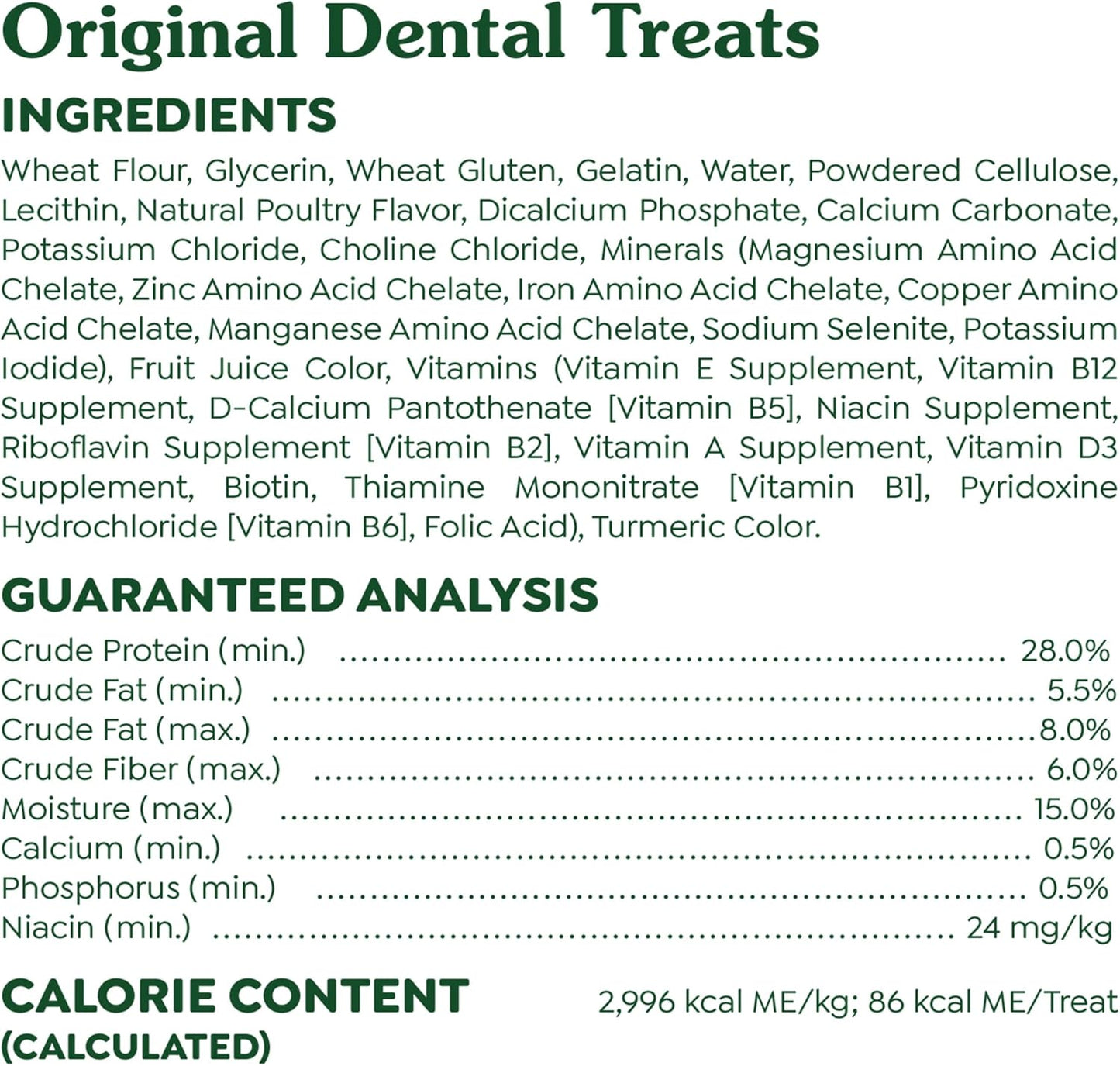 Greenies Original Regular Dental Dog Treats, 36 oz. Pack (36 Treats)
