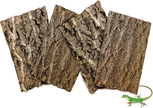 BNOSDM 4pcs Reptile Cork Bark Terrarium Background Bearded Dragon Tank Decor for Lizard Bearded Dragon Frog Leopard Gecko Tortoise Snake Chameleon