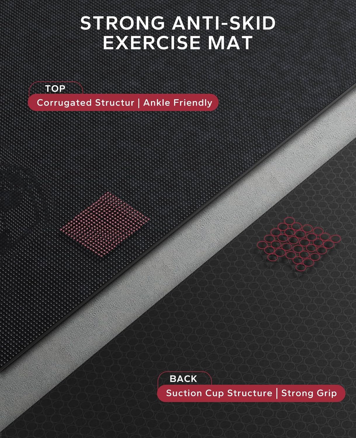HAPBEAR Extra Large Exercise Mat-7'x5'/6'x8'/6'x9'/6'x10'/6'x12'x8mm(1/3 inch),Non-Slip, Ultra Durable, Thick Workout Mats for Home Gym Flooring Cardio, Yoga Mats for Fitness, High-Density Exercise Mat, Shoes-Friendly