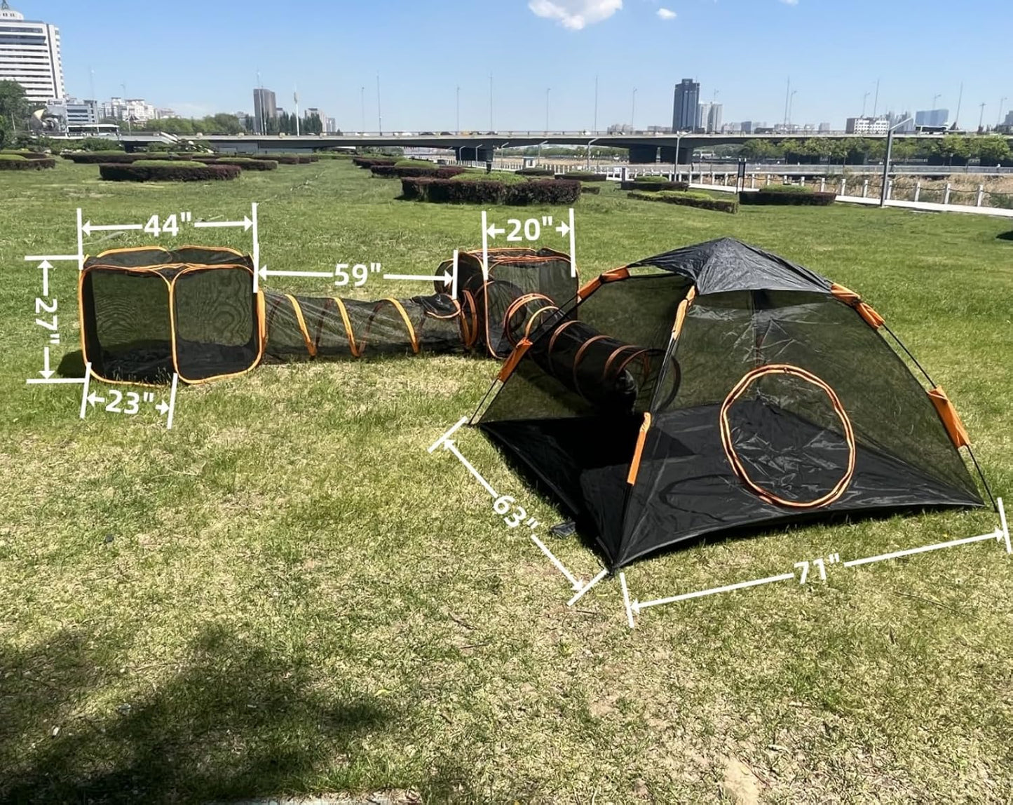 Catio Outdoor Cat Enclosures for Indoor Cats, 6-in-1 Outside Large Playground Include Portable Cat Tent, for Cats and Other Pets