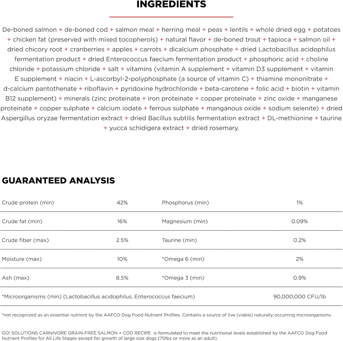 Go! Solutions Carnivore, Grain-Free, Protein Rich Dry Cat Food, Salmon and Cod Recipe, 8 lb Bag