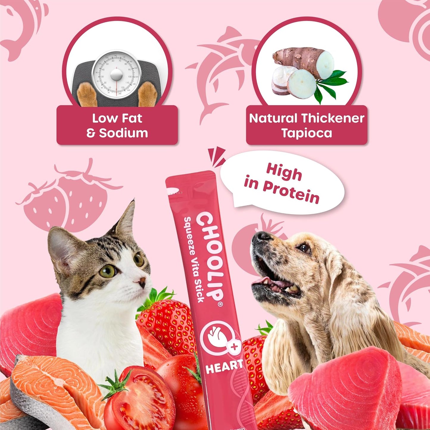 Squeeze Vita Stick Lickable Treats for Dogs & Cats. 7 Heart Support Sticks with Essential multivitamins. Soft and Tasty Paste for All Life Stages, Supporting Heart Health