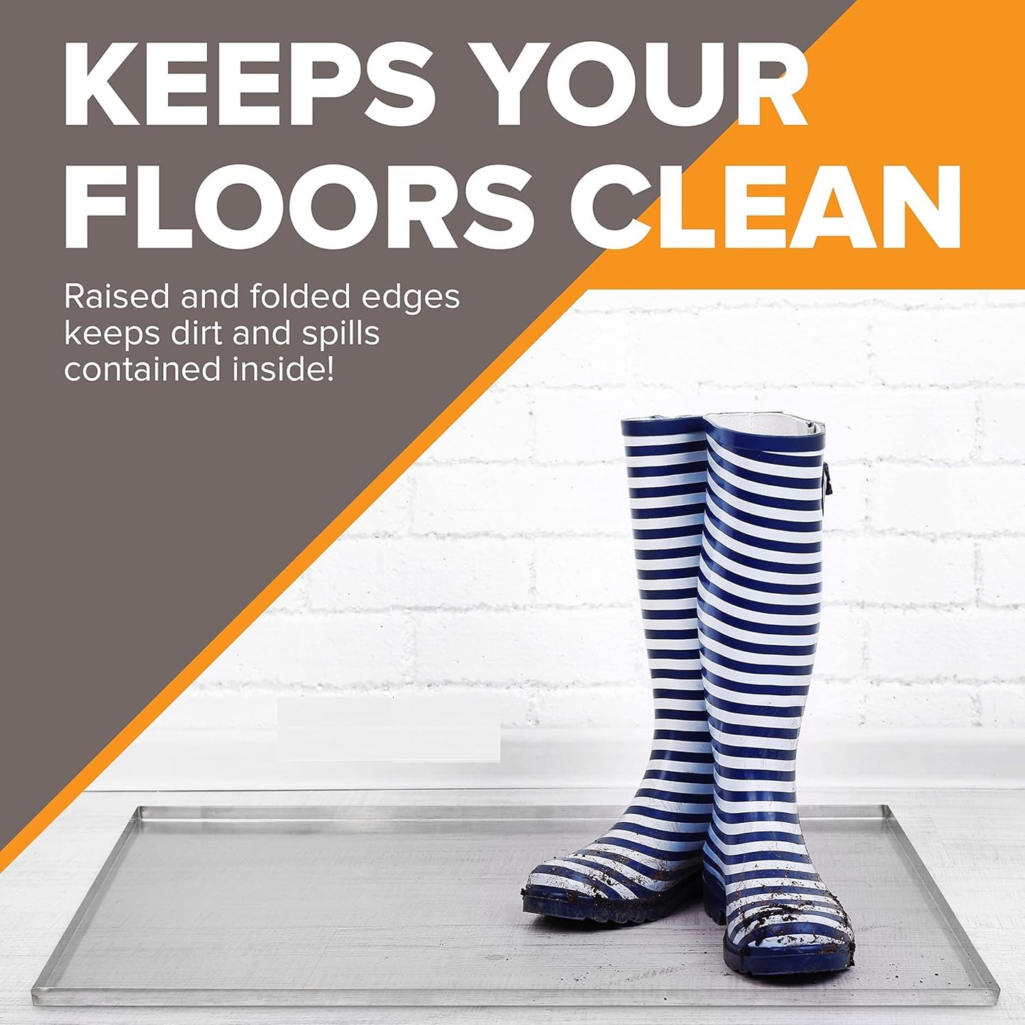 23.1" X 17.4" Metal Replacement Dog Crate Pan Chew Proof Crack Proof Pet Kennel Tray Central Dog Training Crate Pan Pet Supplies, Stainless Steel, 1" H