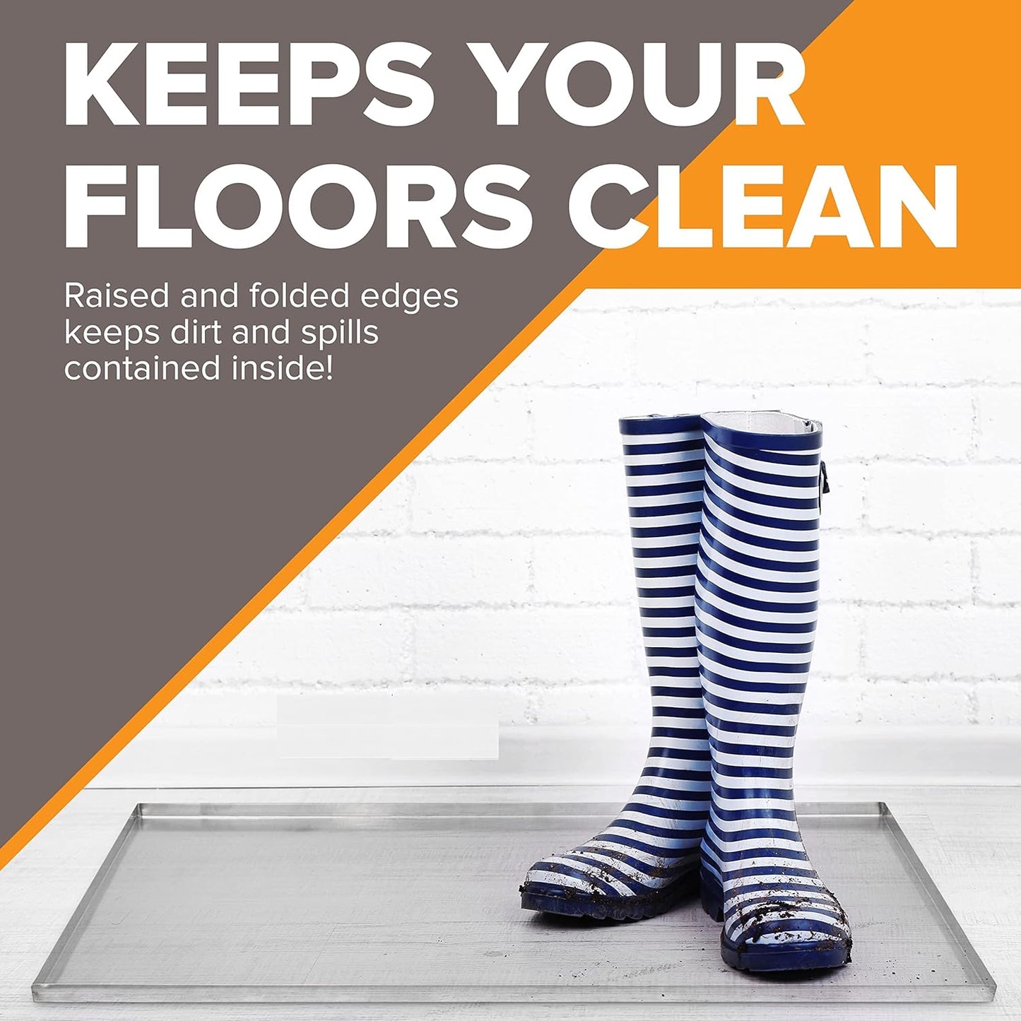 23.5" x 17.5" Metal Replacement Dog Crate Pan Chew Proof Crack Proof Pet Kennel Tray Central Dog Training Crate Pan Pet Supplies, Galvanized, 1" H