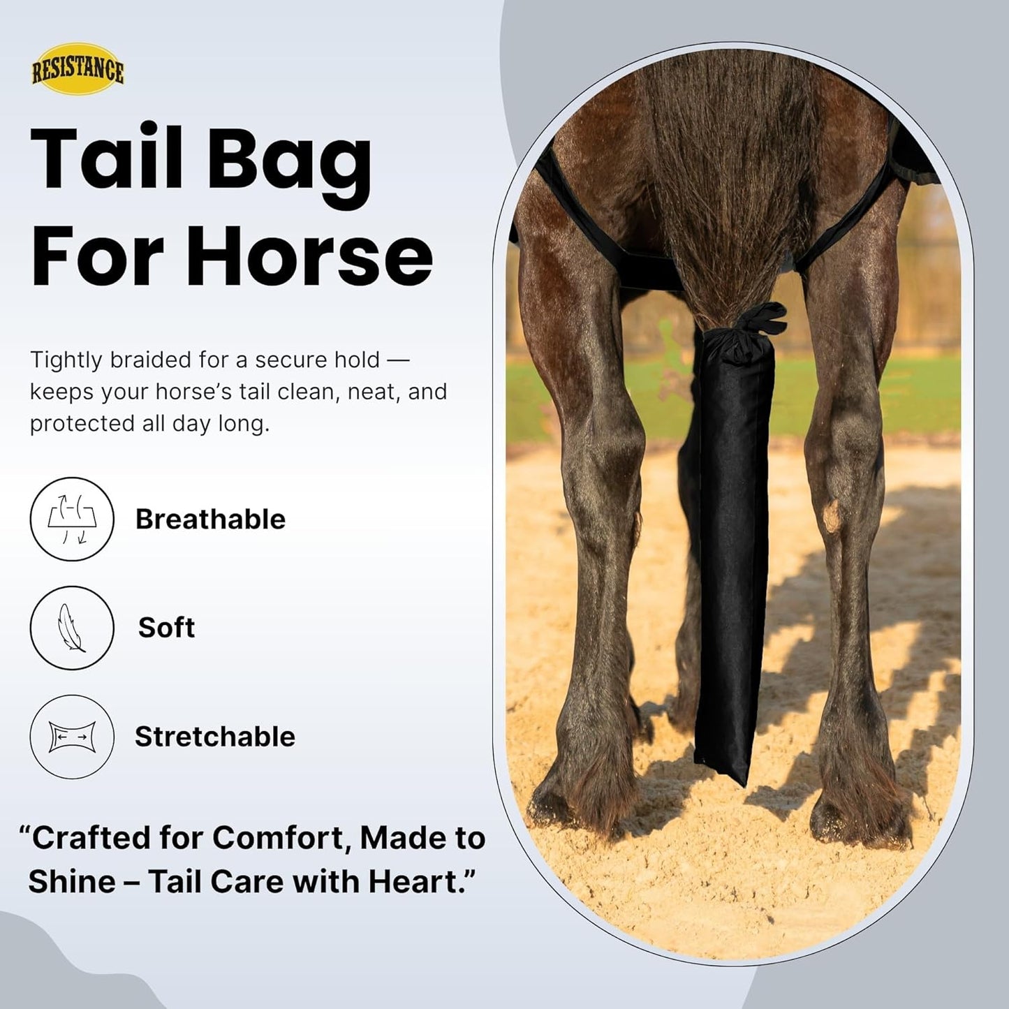 RESISTANCE Spandex Horse Tail Bag Only for Horses - 23"x10" Ties, Nylon Material - to Keep The Horse Tail Clean and Protected - Royal Blue (Pack of 3)