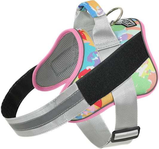 Bolux Dog Harness, No-Pull Reflective Dog Vest, Breathable Adjustable Pet Harness with Handle for Outdoor Walking - No More Pulling, Tugging or Choking (XX-Large (Pack of 1), OilPainting)