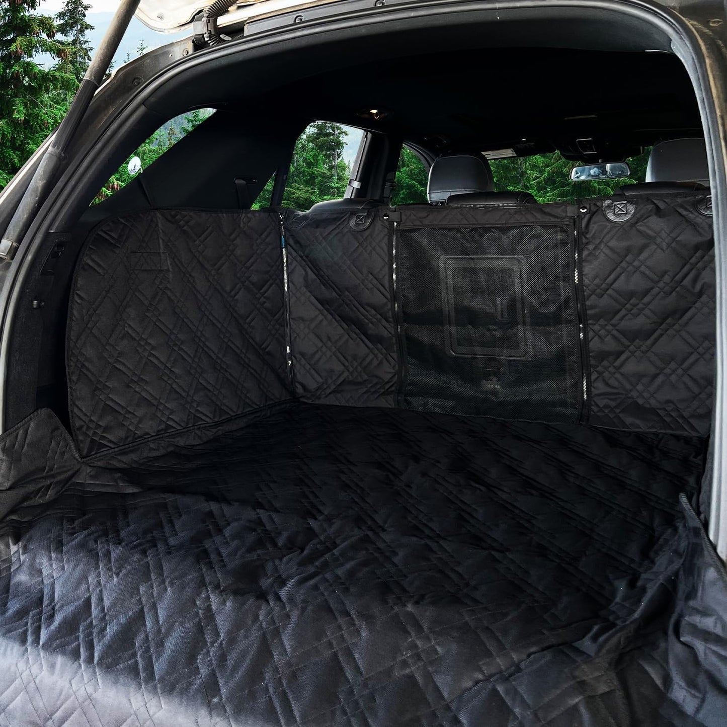 Bulldogology Cargo Liner for SUV - Heavy Duty Pet Trunk Liner Cargo Cover - Waterproof Cargo Cover for Dogs Hair, Muddy Paws - Protector Cargo Mats for Back of SUV (X-Large, Black)