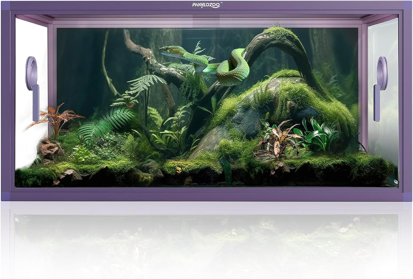 50 Gallon Bearded Dragon Tank, Reptile Enclosure for Easy Maintenance, Front Opening Reptile Tank with Top Screen Ventilation & Glass Sliding Door 36''x18''x18''