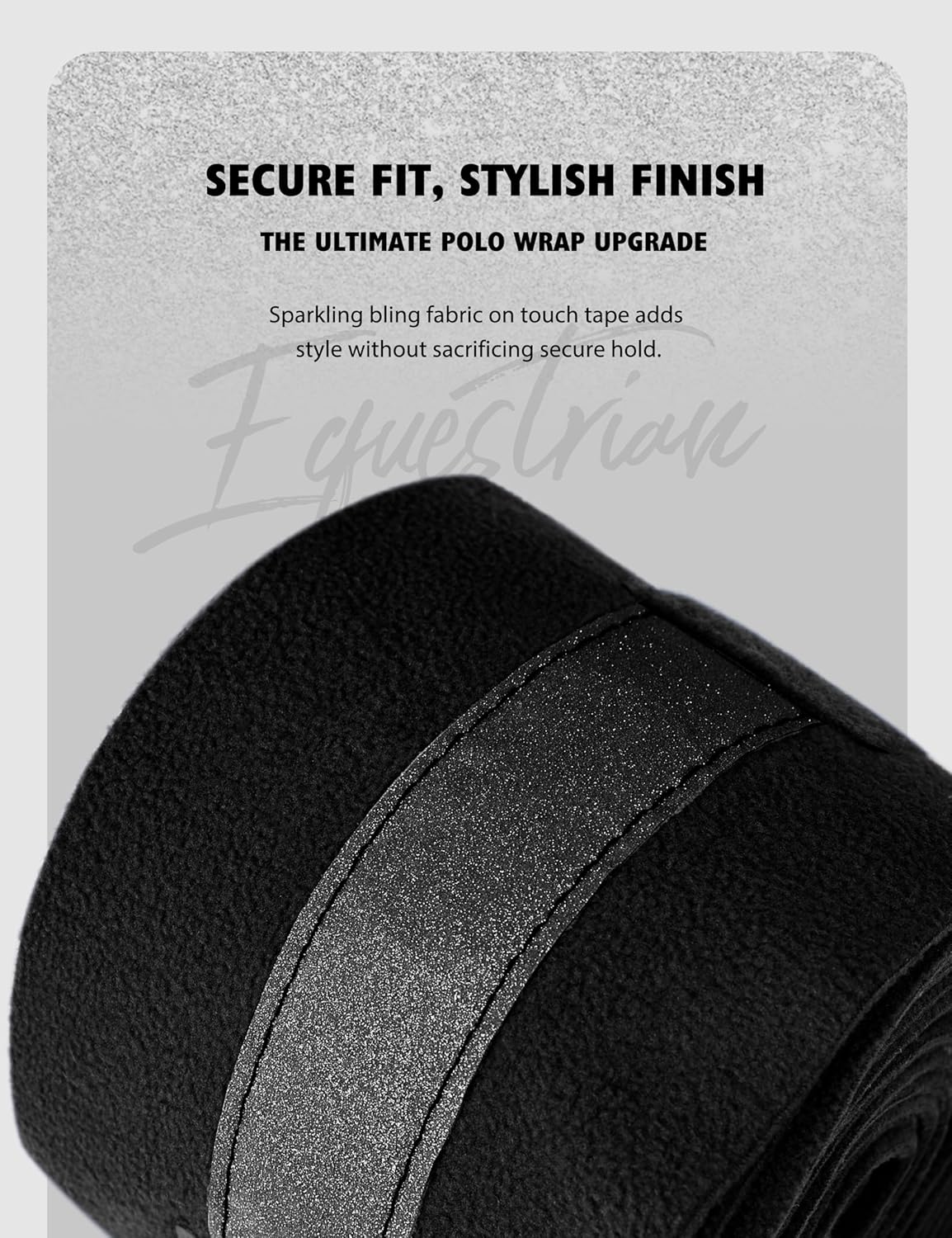 Harrison Howard Horse Polo Wraps Upgrade with Bling Leg Wraps for Horses 4-Pack Fleece Leg Wraps Stable Supplies Black M