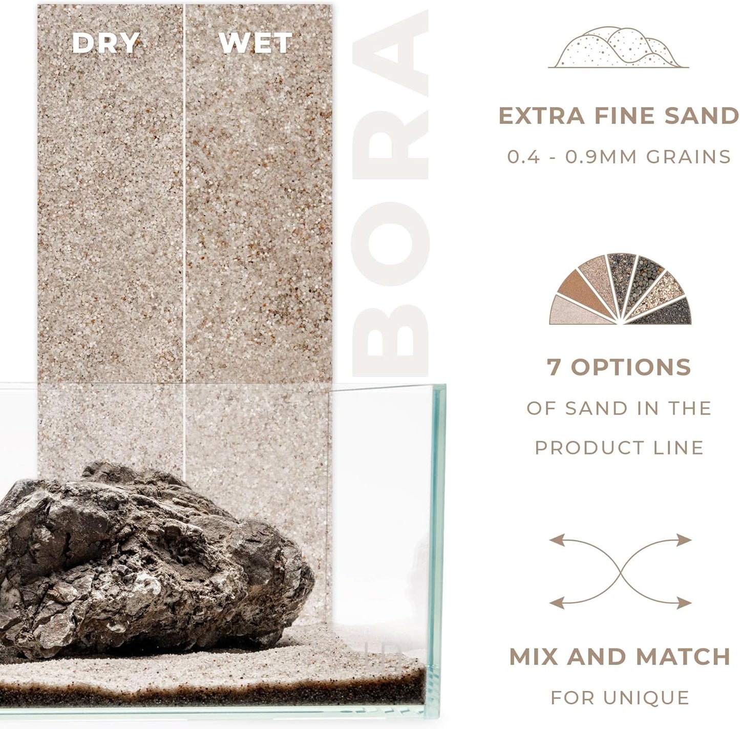 Ultum Nature Systems Controsand Bora Aquarium Sand (8L) - Freshwater Tank Substrate for Live Shrimp & Planted Aquariums