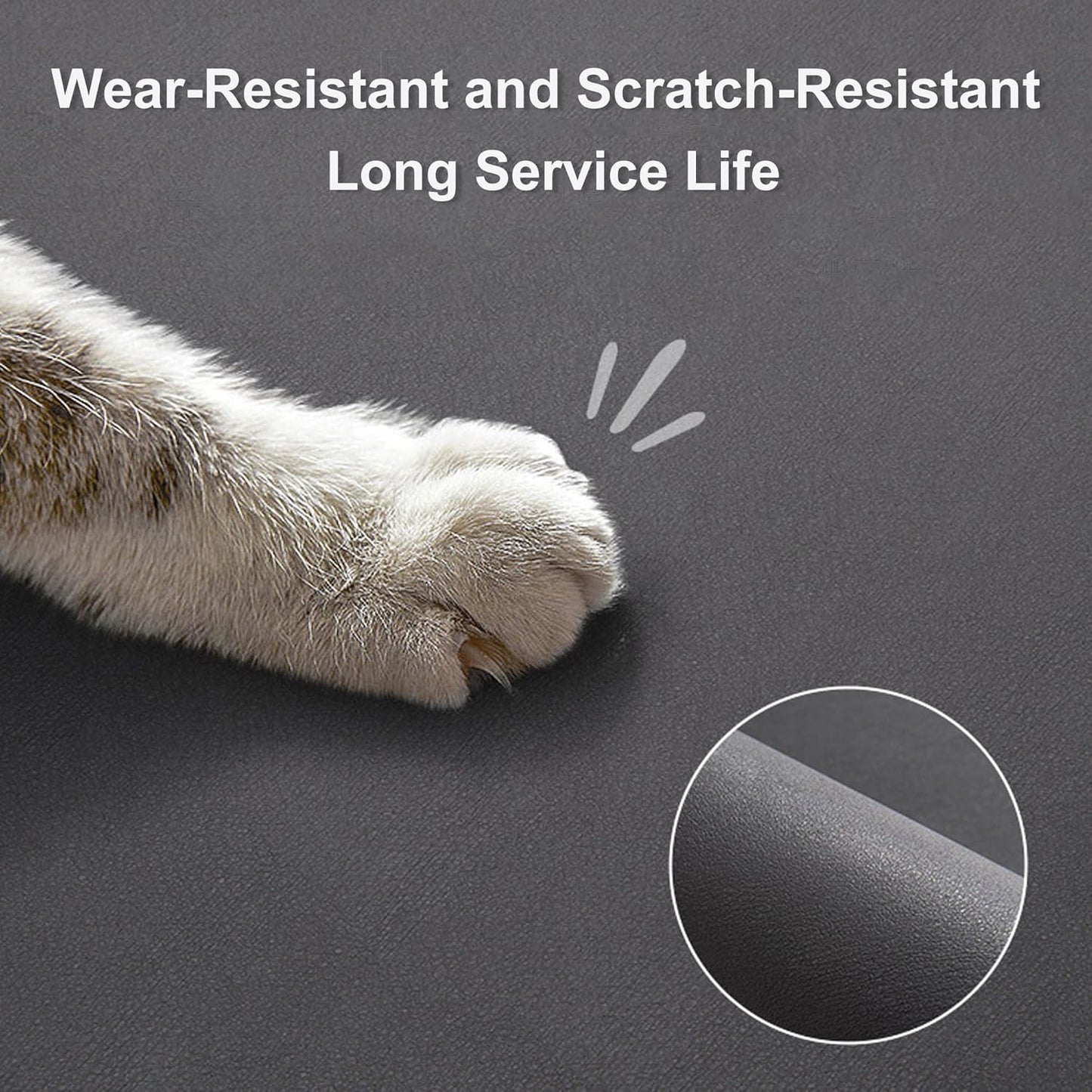 YCT Cat Food and Water Mat for Pets - Non-Slip Super Absorbent Dog Bowl Mat With Multiple Cat Heads Logo - 24 x 16.9 Inches, Black