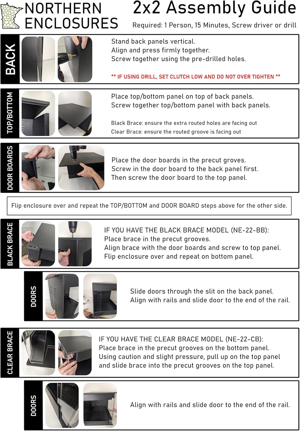 Premium PVC Reptile Enclosure, 40 Gallon, Easy Assembly, Moisture-Proof, Heat Retention, Sliding Doors, Ventilation, Bio-Active Setups, Non-Reflective Black Finish, Made in USA (Black Brace)