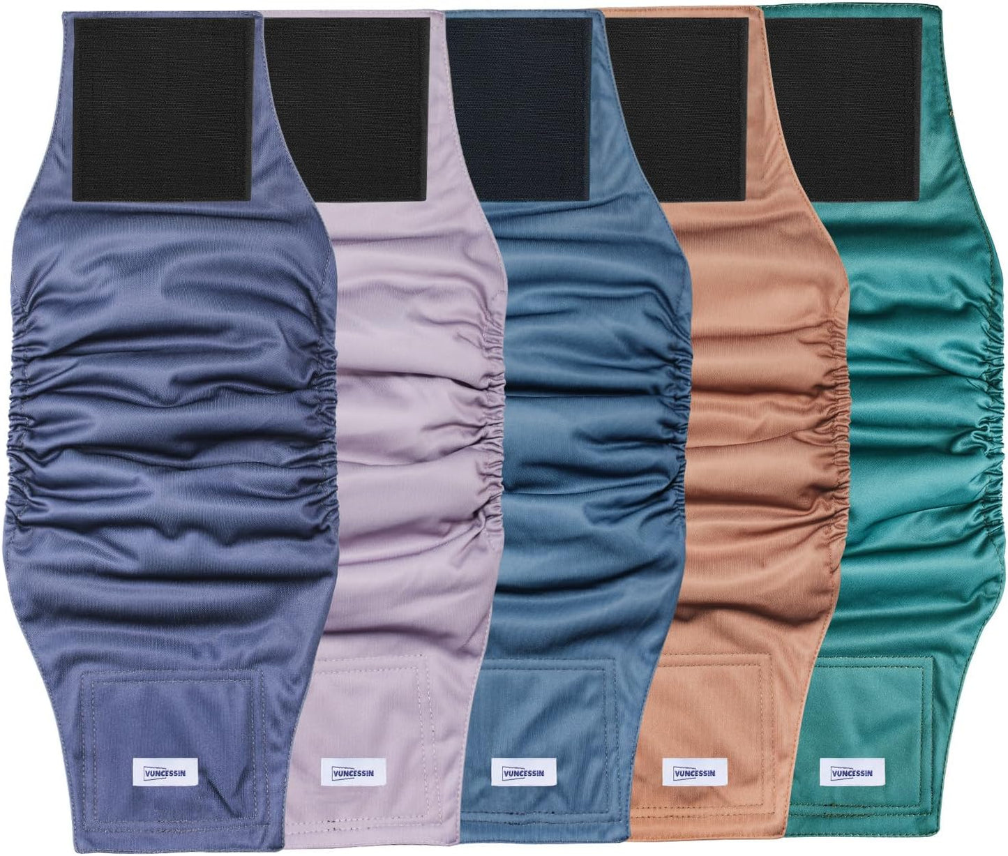 Reusable Dog Diapers Male, Premium Washable Belly Bands for Dogs Medium, Pack of 5, High Absorbing Male Dog Wraps for Doggie & Puppy in Incontinence or Excitable Urination and Training(M)