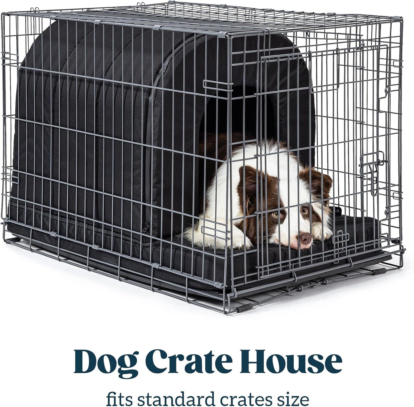 Orthopedic Dog House - Outdoor Waterproof Dog Shelter w/Porch - Indoor Pet House w/Egg-Crate Foam - Cooling - Machine Washable - Ideal for Small Breeds & Fits 24-Inch Crate - 23"x16"