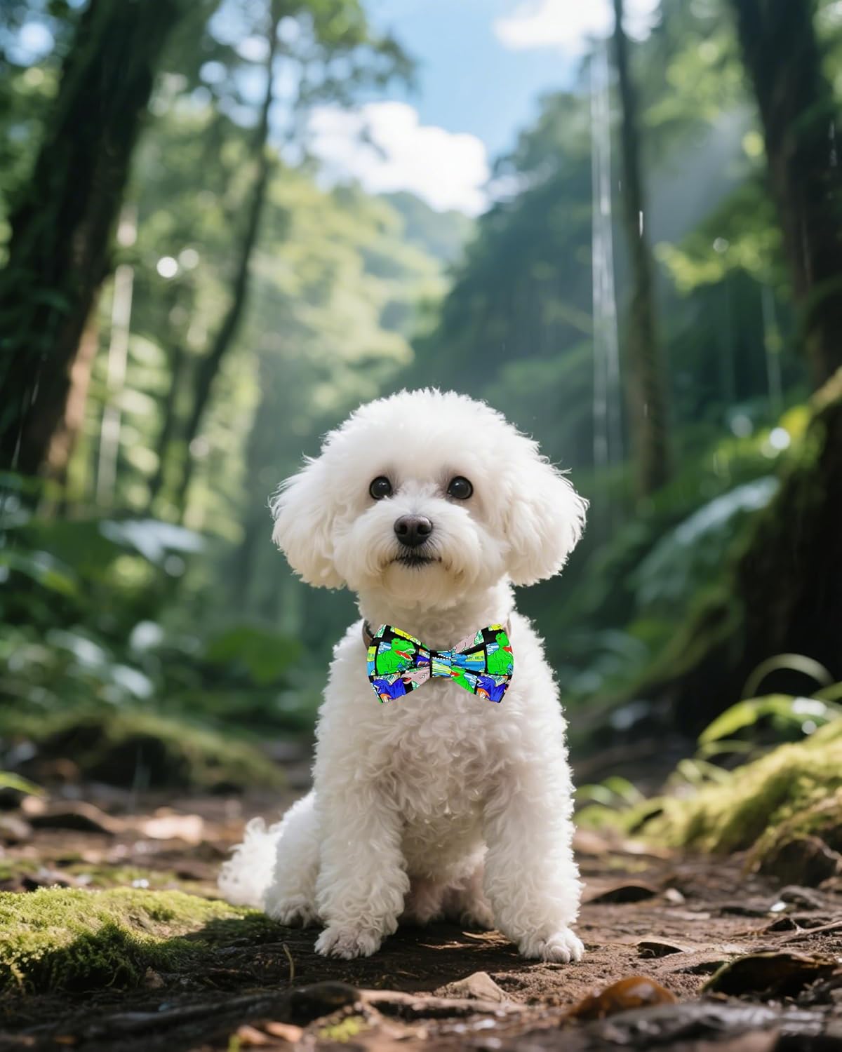 PET SHOW 10 Pack Dinosaur Small Dog Bow Ties Sliding Collar Attachments Puppy Cats Bowties for Medium Dogs Bowknots Holiday Party Pet Grooming Accessories(Small)