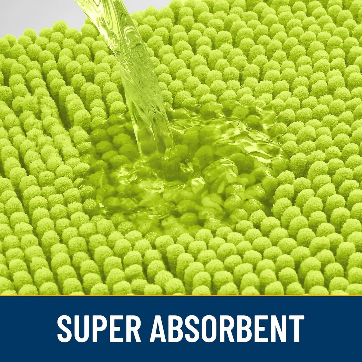 Smiry Dog Door Mat for Muddy Paws 36x24, Absorbs Moisture and Dirt Doormat, Non-Slip Washable Quick Dry Chenille Front Door Mat Indoor Entrance, Entryway Carpet for Inside Floor, Bright Green