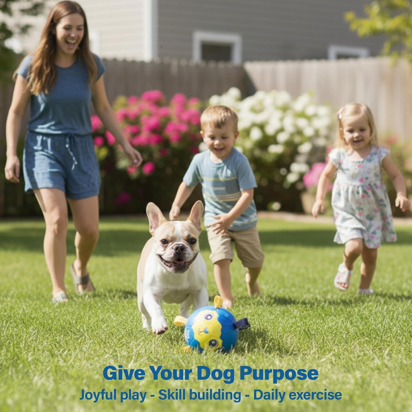 Race&Herd 8" Jolly Soccer Ball for Dogs - Tough Durable Dog Ball Toy with Straps, Pet Bouncy Herding Balls for Dogs, Floating Dog Balls with Tags for Water Fetch (BaaBaaBall, Mama Sheep)